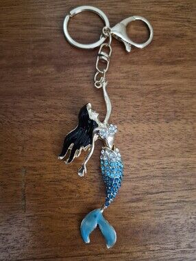 Cute Mermaid Crystal Rhinestone Keychain
